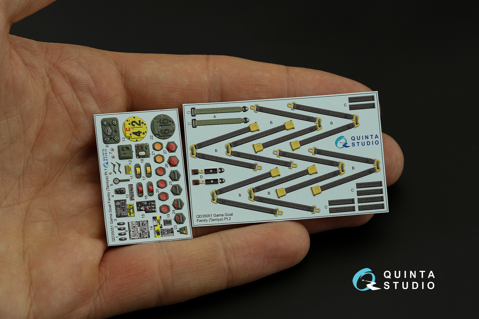 QD35051 3D Декаль интерьера кабины семейство Gama Goat (Tamiya)