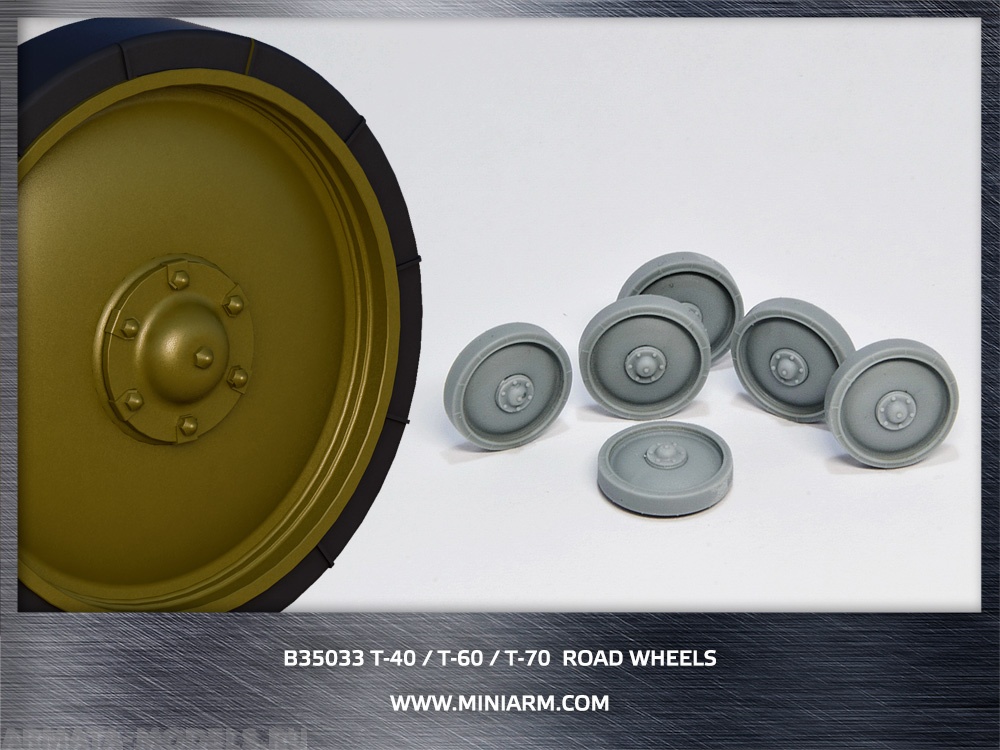 35033 Т-40/Т-60/Т-70 Набор опорных катков  (12шт)  для моделей МиниАрт ,ХоббиБосс 35033 Т-40/Т-60/Т-70 Набор опорных катков  (12шт)  для моделей МиниАрт ,ХоббиБосс