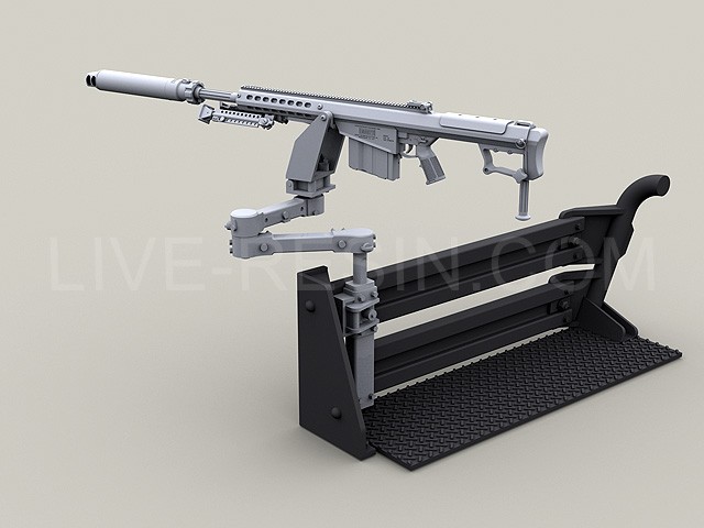 LRE35136 Крупнокалиберная снайперская винтовка Barrett M82A1/107A1 .50 калибр CQB на военной системе SA 1 Swing Arm с двухшарнирным креплением ночных очков 