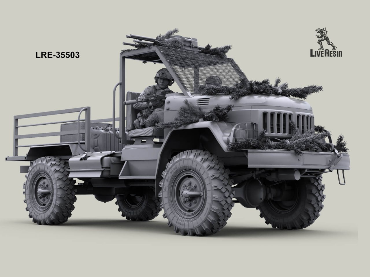 LRE35503 Самодельная защита от дронов на кабину с РЭБ и кузов грузовика ЗИЛ-131 (Не для свободной продажи) Live Resin