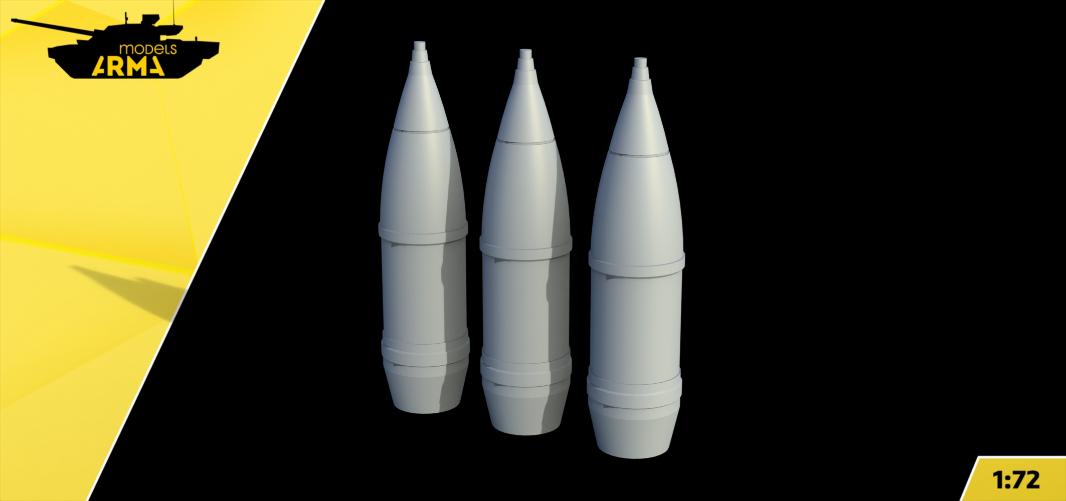 AM72669 Снаряд ОФ-530 152-мм для КВ-2 3 шт. Arma Models