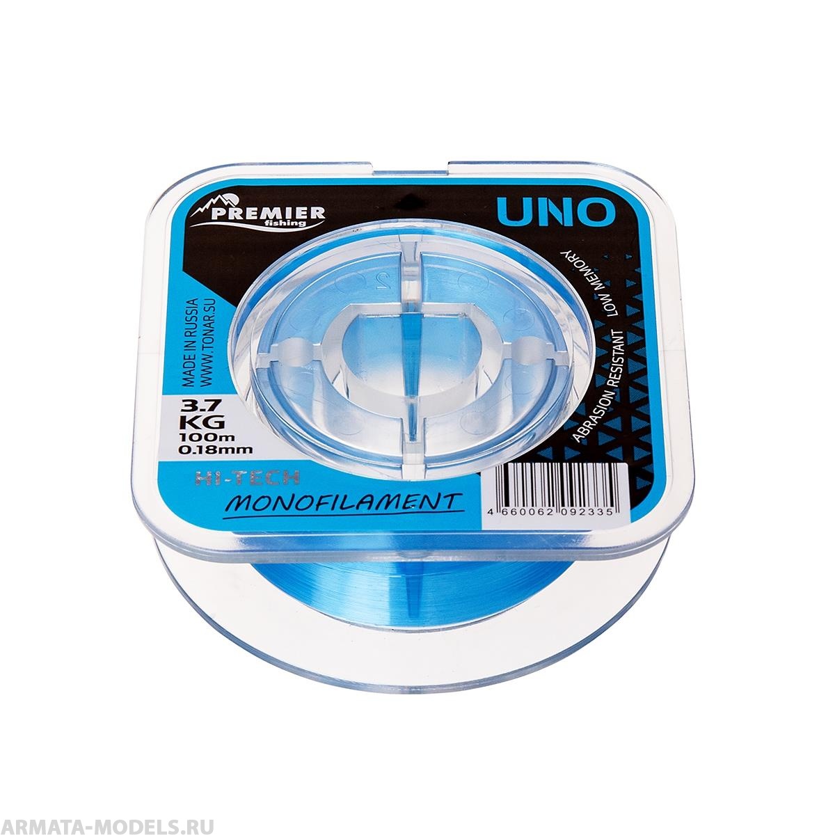 Леска UNO 0,18mm/100m Blue Nylon (PR-U-B-018-100) Premier Fishing( цена указана за упаковку, в количестве 5шт.)