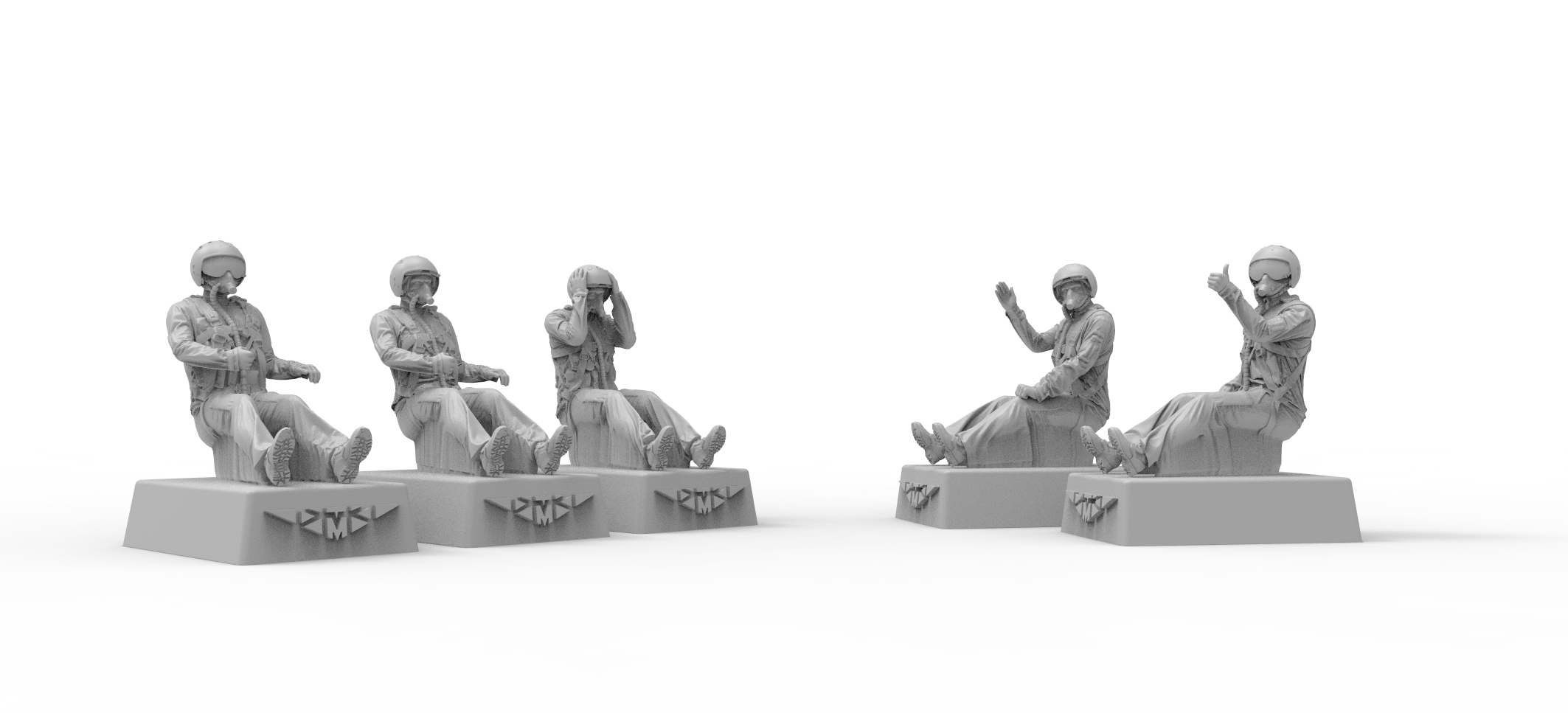 48114-1TMP ПИЛОТЫ ВКС РФ. ПОЛЕТНАЯ ПОЗА. (5шт) НАБОР №4