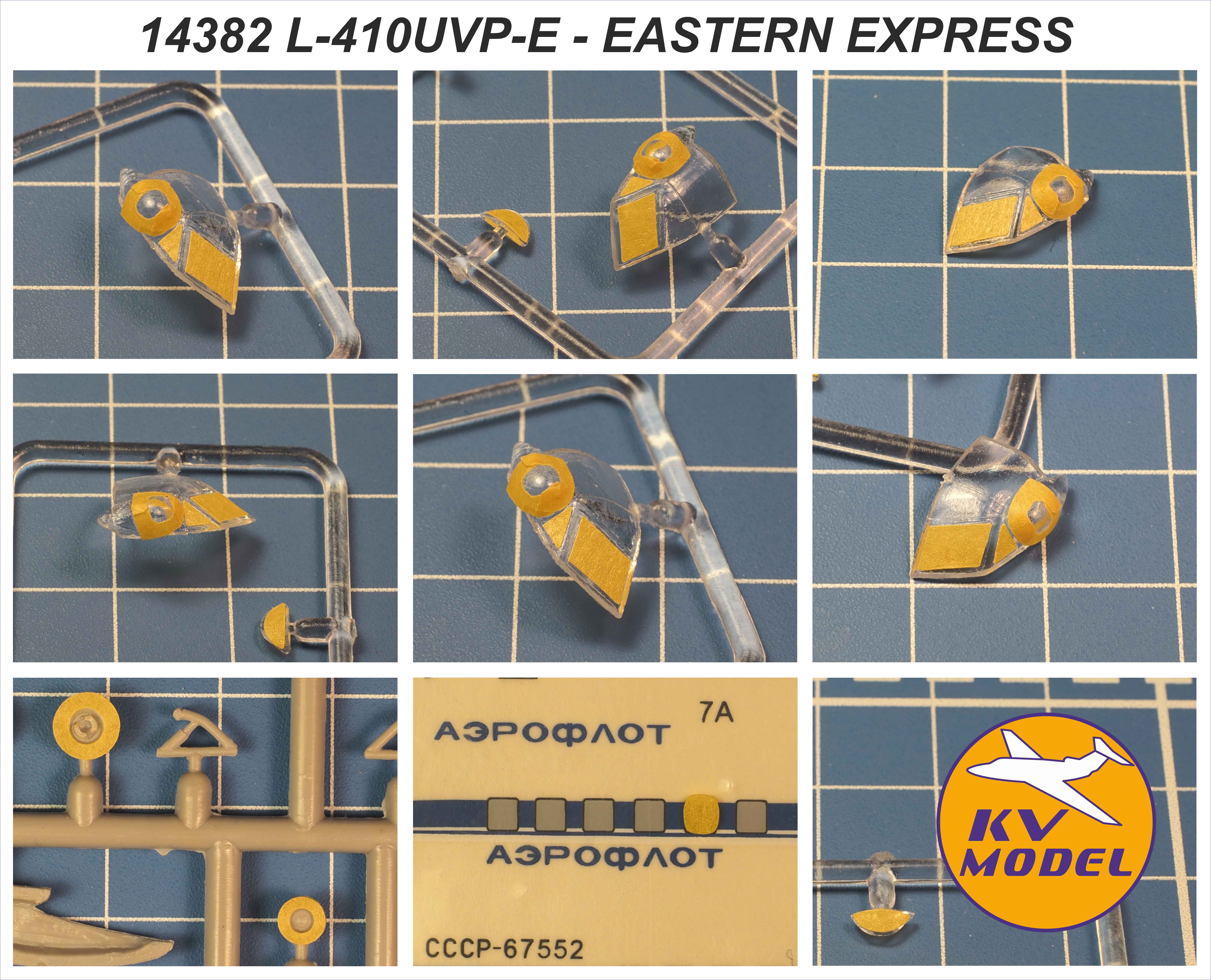 14382KV Окрасочная маска LET L-410UVP / L-410UVP-E3 / L-410UVP E-S (AMODEL #1471, #1472 / EASTERN EXPRESS #144104) + маски на боковые окна, диски и колеса