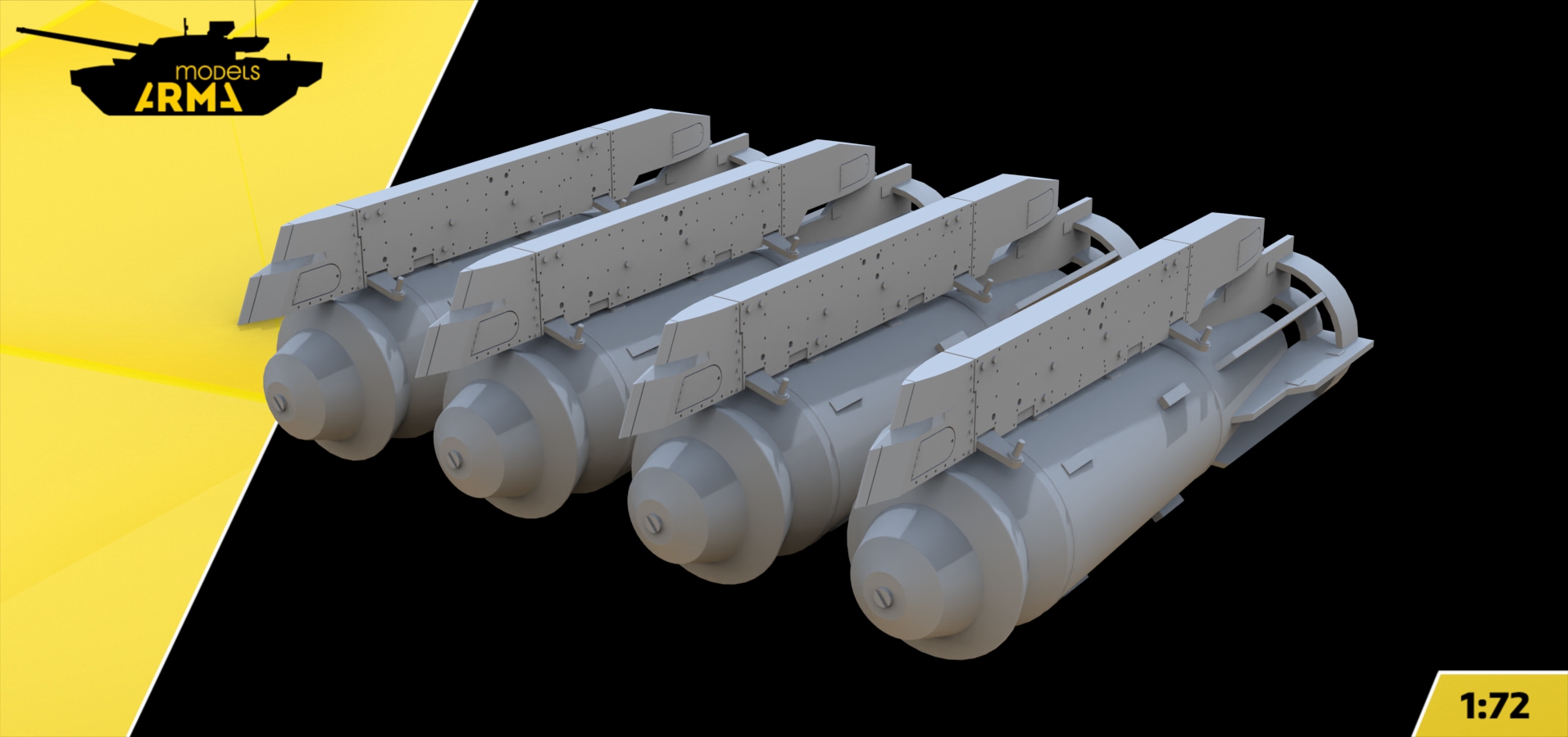 AM72505 Набор ФАБ-1500 для Т-4 «Сотка»  4шт (Не для свободной продажи) Arma Models