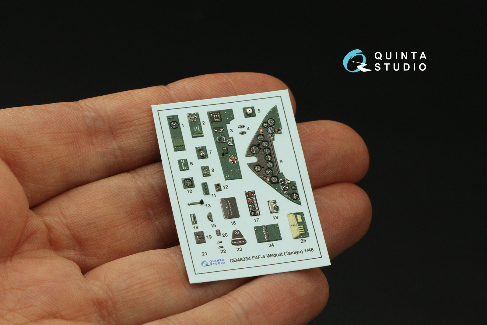 QD48334 3D Декаль интерьера кабины F4F-4 Wildcat (Tamiya)