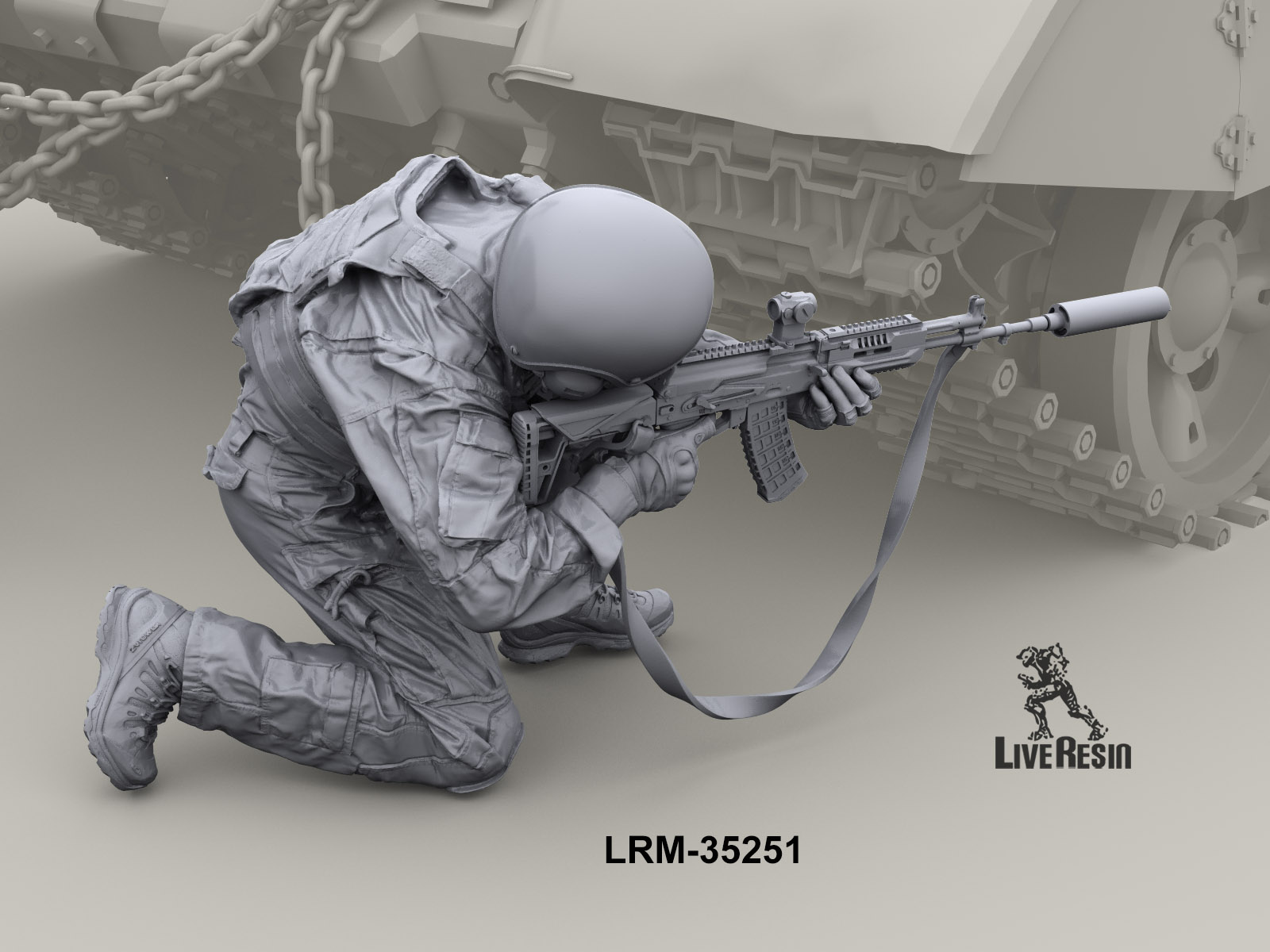 LRM35251 Современный Российский танкист - ведет огонь из под колеса (Не для свободной продажи) 