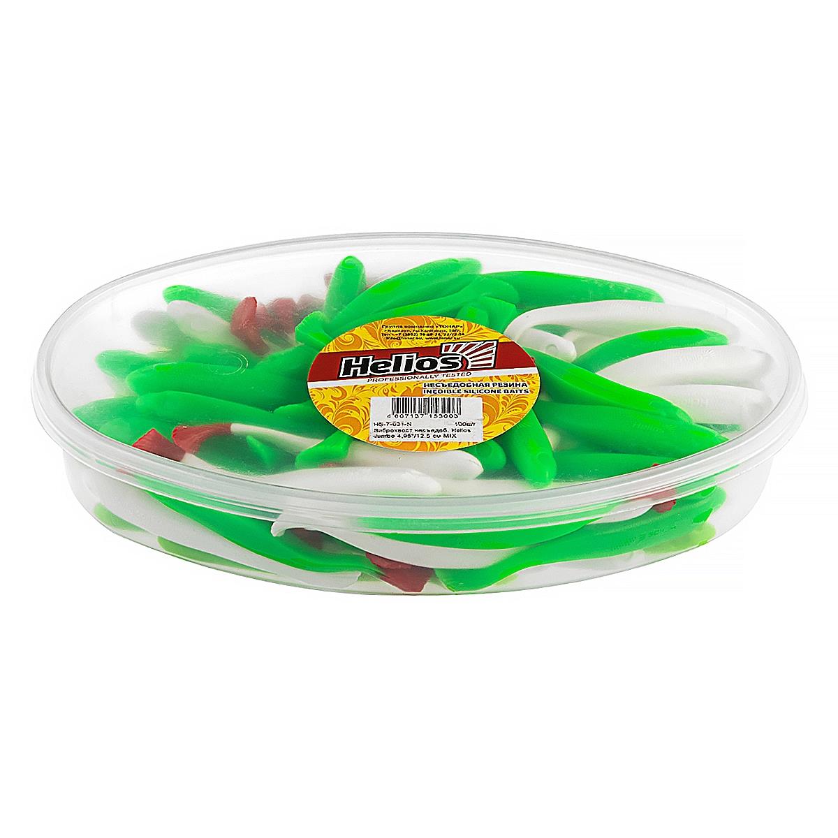 Набор приманок Jumbo 4,95"/12.5 см MIX 5 цветов100шт. (HS-7-031-N) Helios