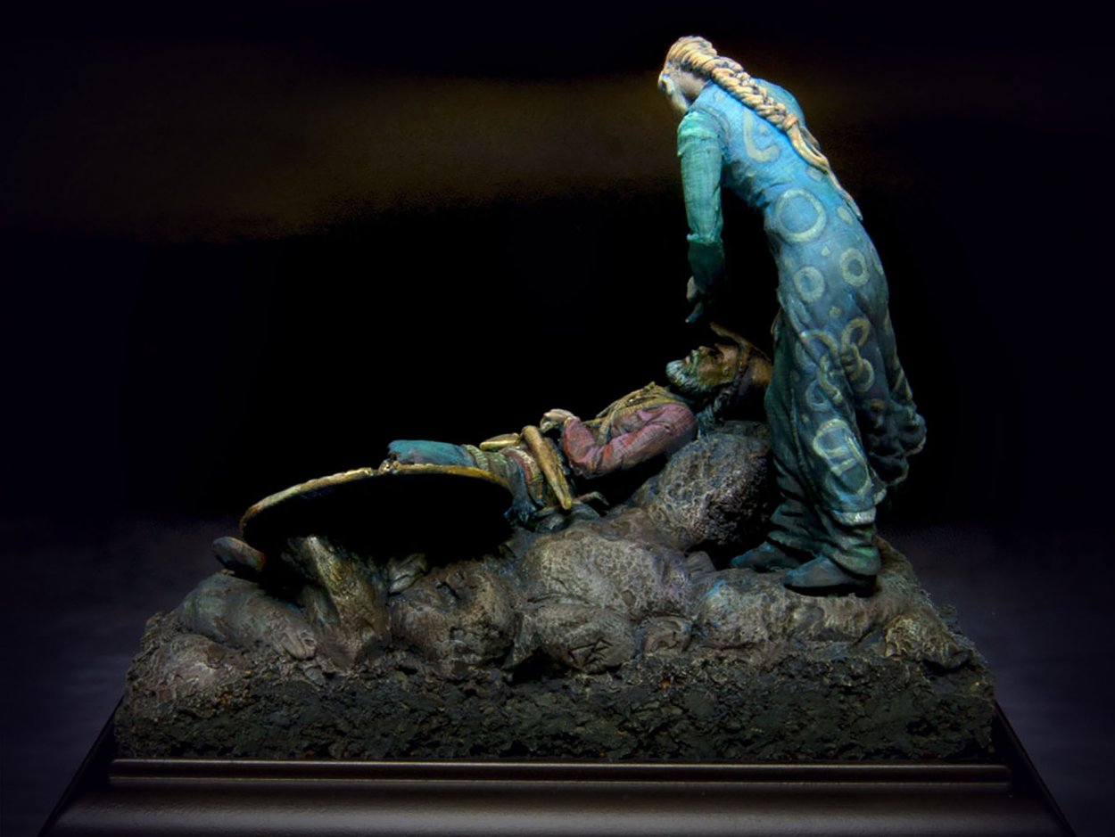 CHM-54066(M). Викинги: Избранный для Вальхаллы, 9-10 века (комплект из 2-х фигур). 54 мм. Материал – белый металл. Chronos Miniatures