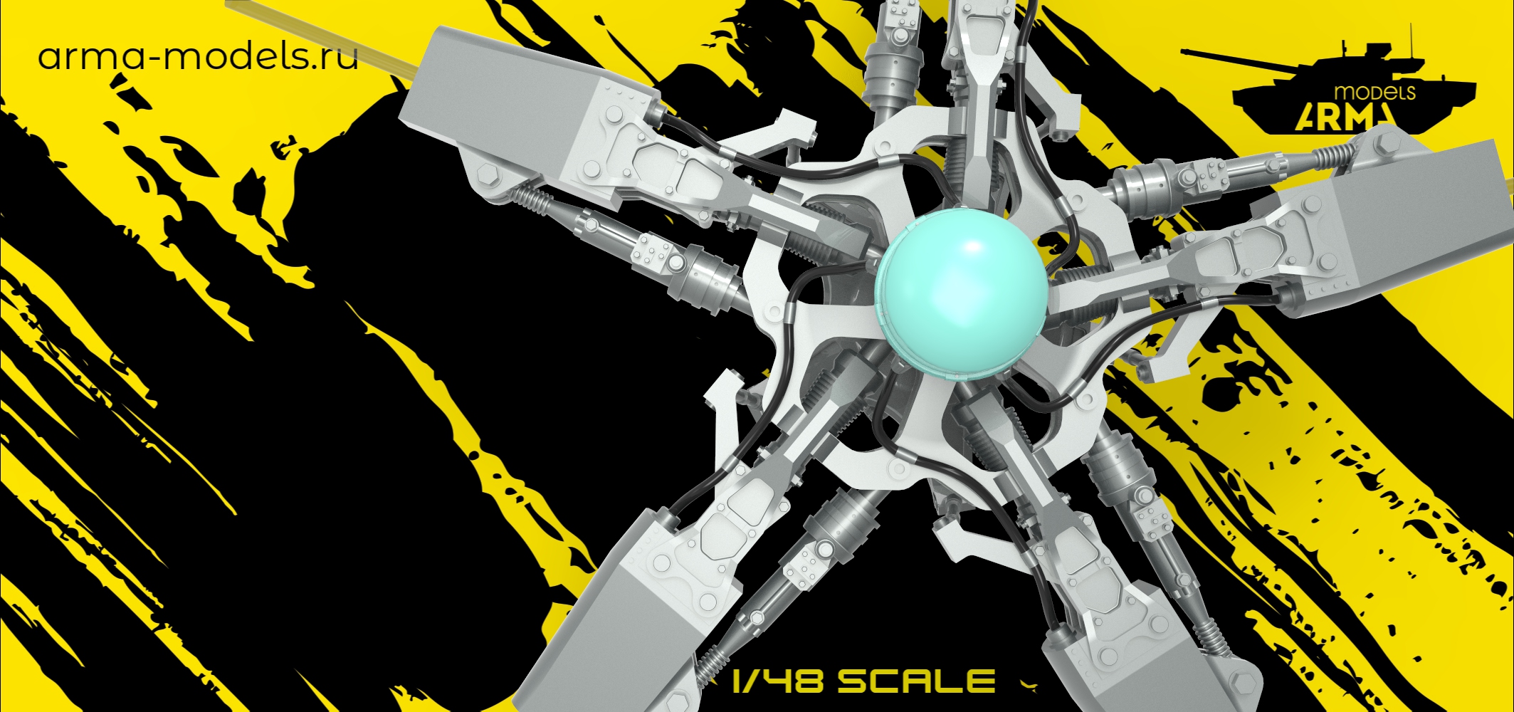 AM48181 Втулка несущего винта и автомат перекоса Ми-35 ультрадетализированная Neo