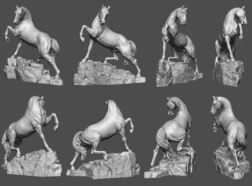 CHM-54371. Животные: Лошадь №26 (с подставкой). 54 мм. Материал - смола. Chronos Miniatures
