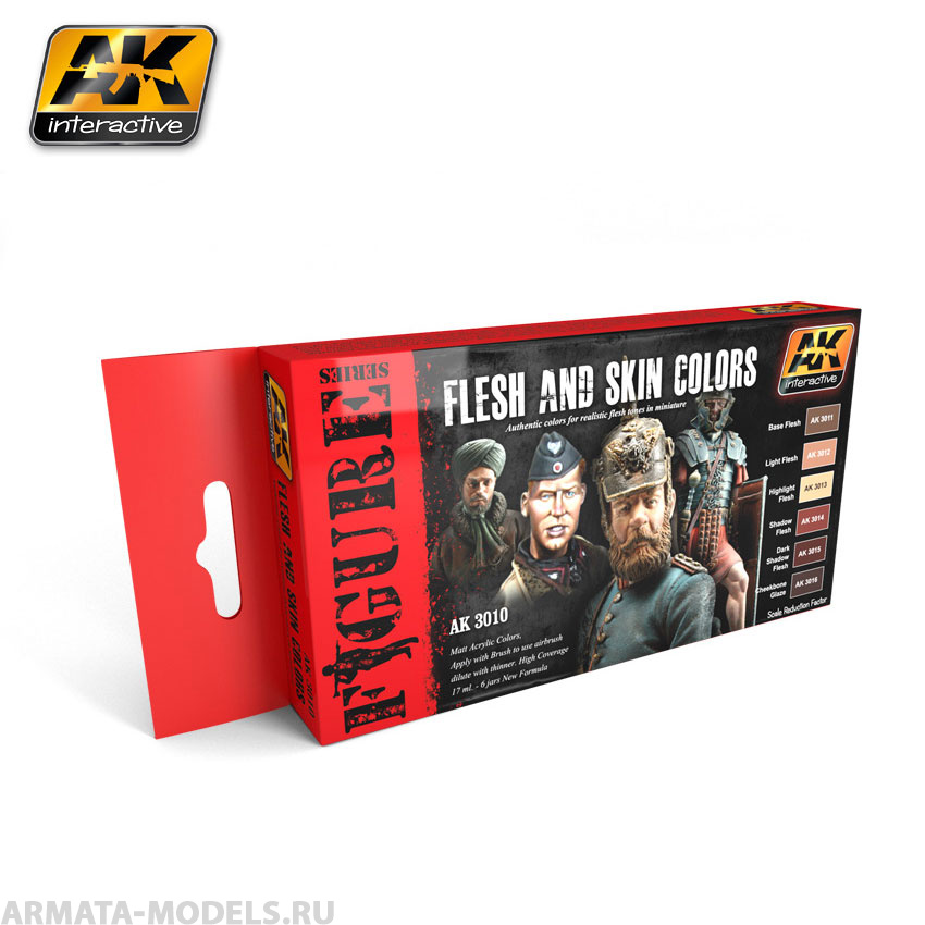 AK3010 Набор акриловых красок FLESH AND SKIN COLORS COLORS SET AK3010 Набор акриловых красок FLESH AND SKIN COLORS COLORS SET