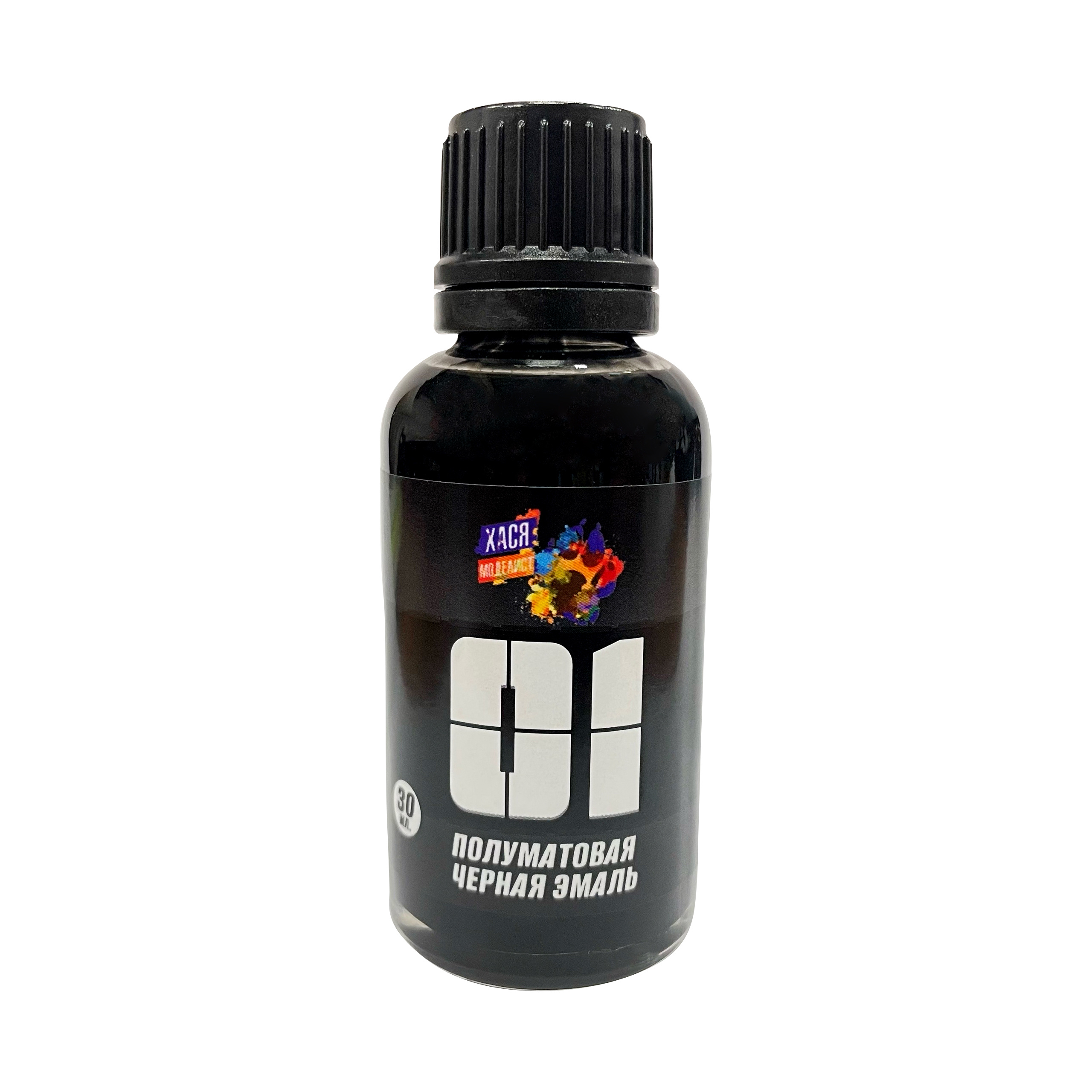 НК001 Эмаль черная полуматовая, 30 мл