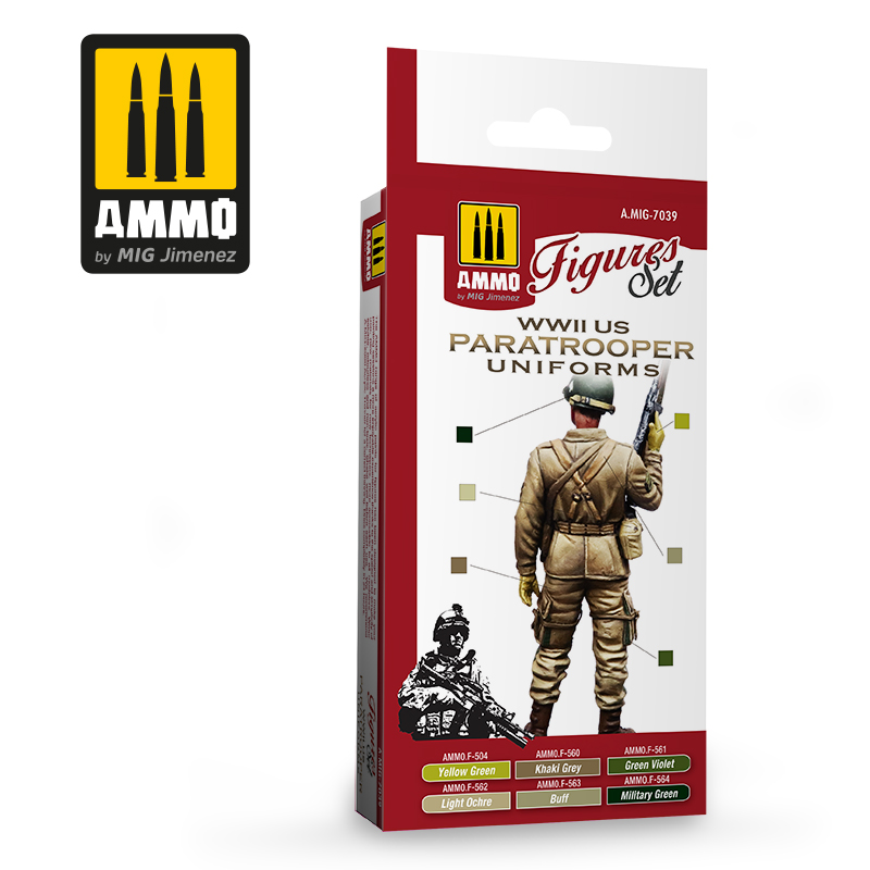 AMIG7039 Набор красок WWII US Paratroopers Figures Set AMIG7039 Набор красок WWII US Paratroopers Figures Set