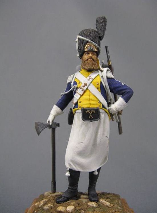 CHM-54054. Польский сапер "легиона Вислы", 1808-13 гг. 54 мм. Материал - смола. Chronos Miniatures