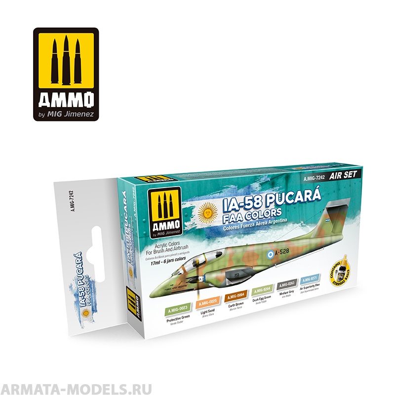 AMIG7242 Набор красок IA-58 Pucar? FAA Colors AMIG7242 Набор красок IA-58 Pucar? FAA Colors