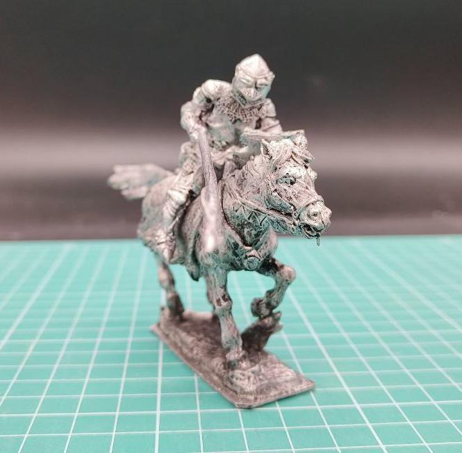 4130ТБ ВИМ, французский конный рыцарь с копьем, 54 мм, олово Три Богатыря