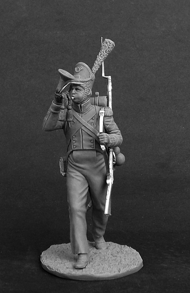 CHM-54215(M). Корнет вольтижеров пехотных полков Португальского легиона, 1809-14 гг.  54 мм. Материал - белый металл. Chronos Miniatures