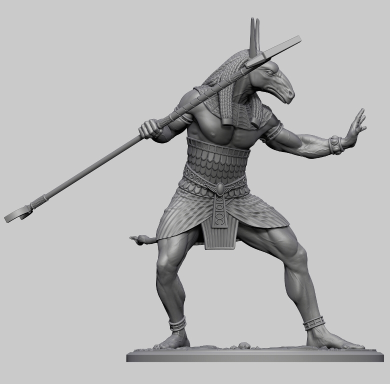 CHM-54158(M). Египетский бог Сет. 54 мм. Материал - белый металл. Chronos Miniatures