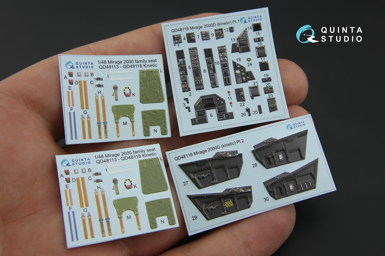 QD48116 3D Декаль интерьера кабины Mirage 2000D (для модели Kinetic)