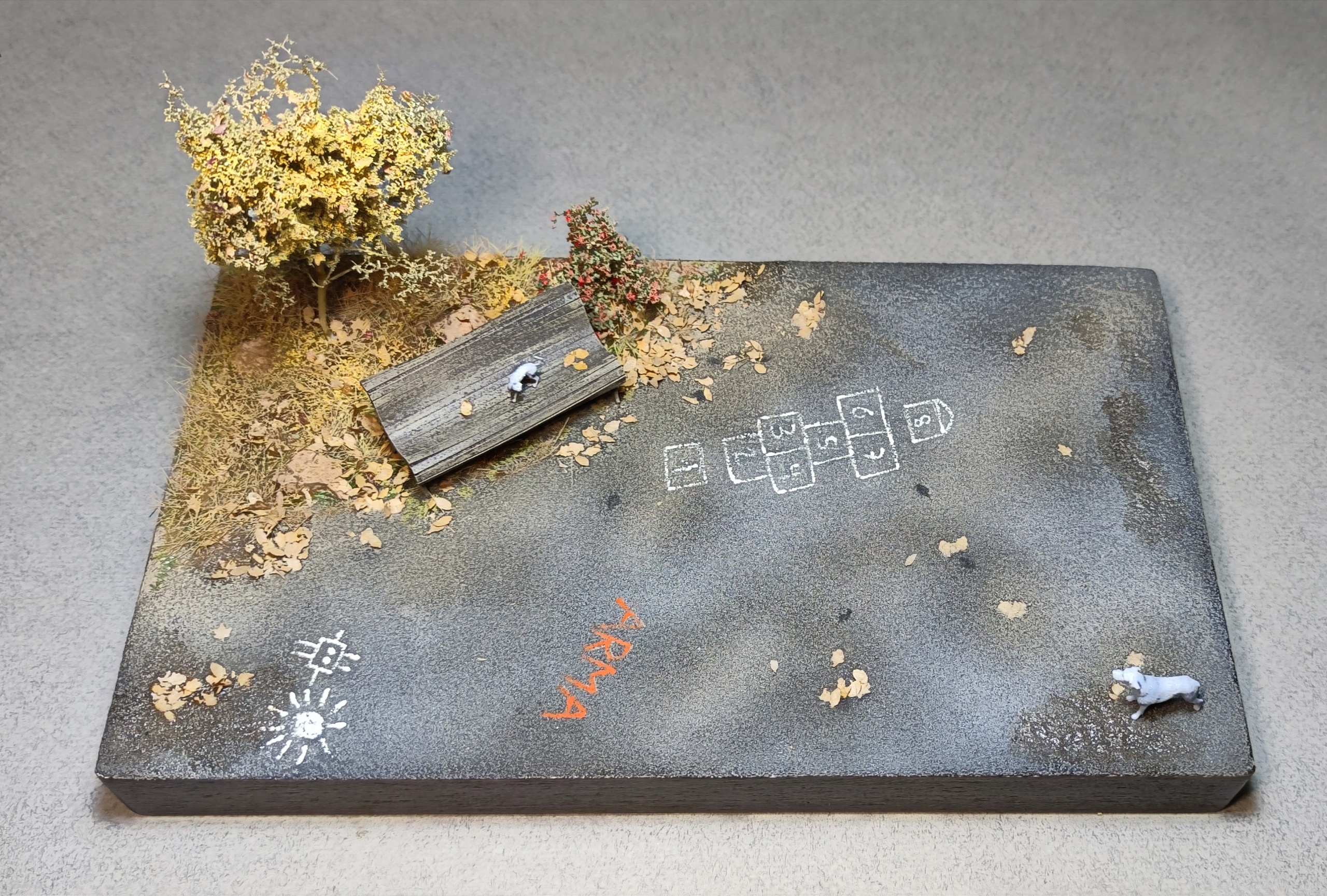 AM35693 Подставка авторская quot;Осеньquot; Размер 15*25 Котик и пёсик в комплекте 