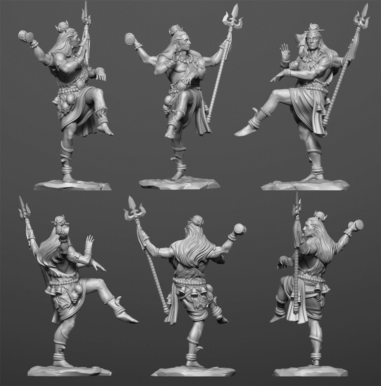 CHM-54166. Индийсуий бог Шива. 54 мм. Материал - смола. Chronos Miniatures