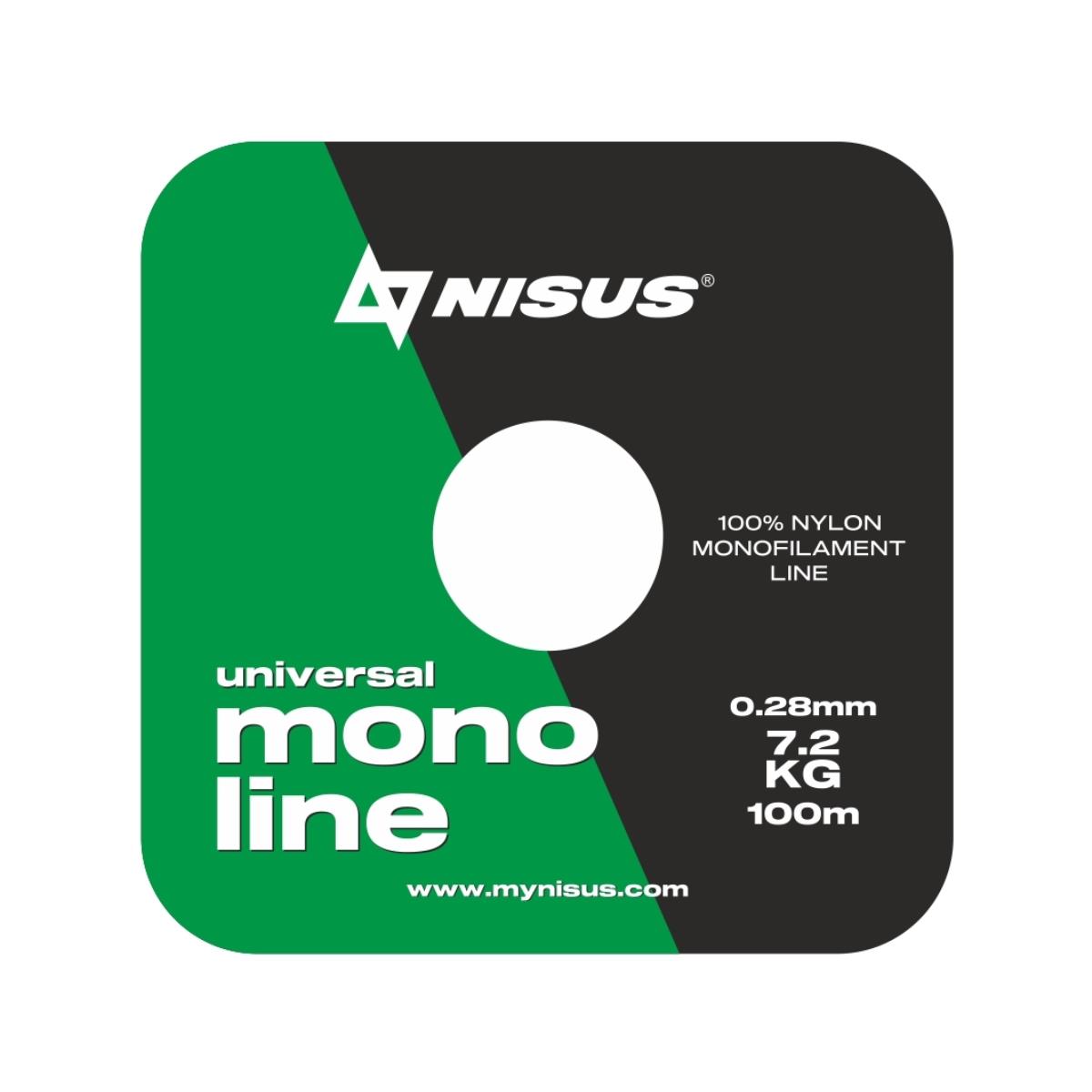 Леска MONOLINE Green 0,28mm/100m Nylon (N-MG-028-100) Nisus( цена указана за упаковку, в количестве 10шт.)