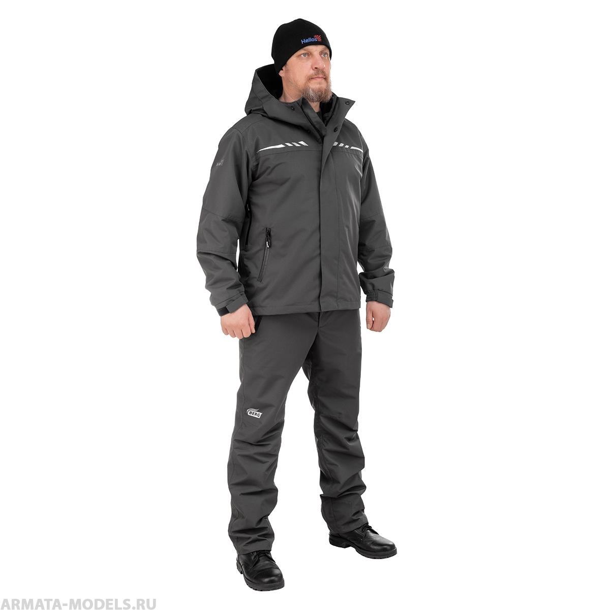 Костюм мембранный BERG графит 10/10К р.3XL (T-KSB-3XL-56/182-GR) Helios