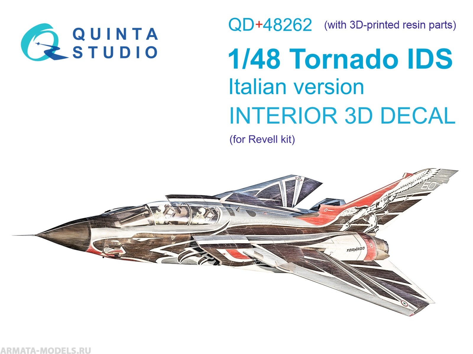 QD+48262 3D Декаль интерьера кабины Tornado IDS Italian (Revell) (с 3D-печатными деталями)