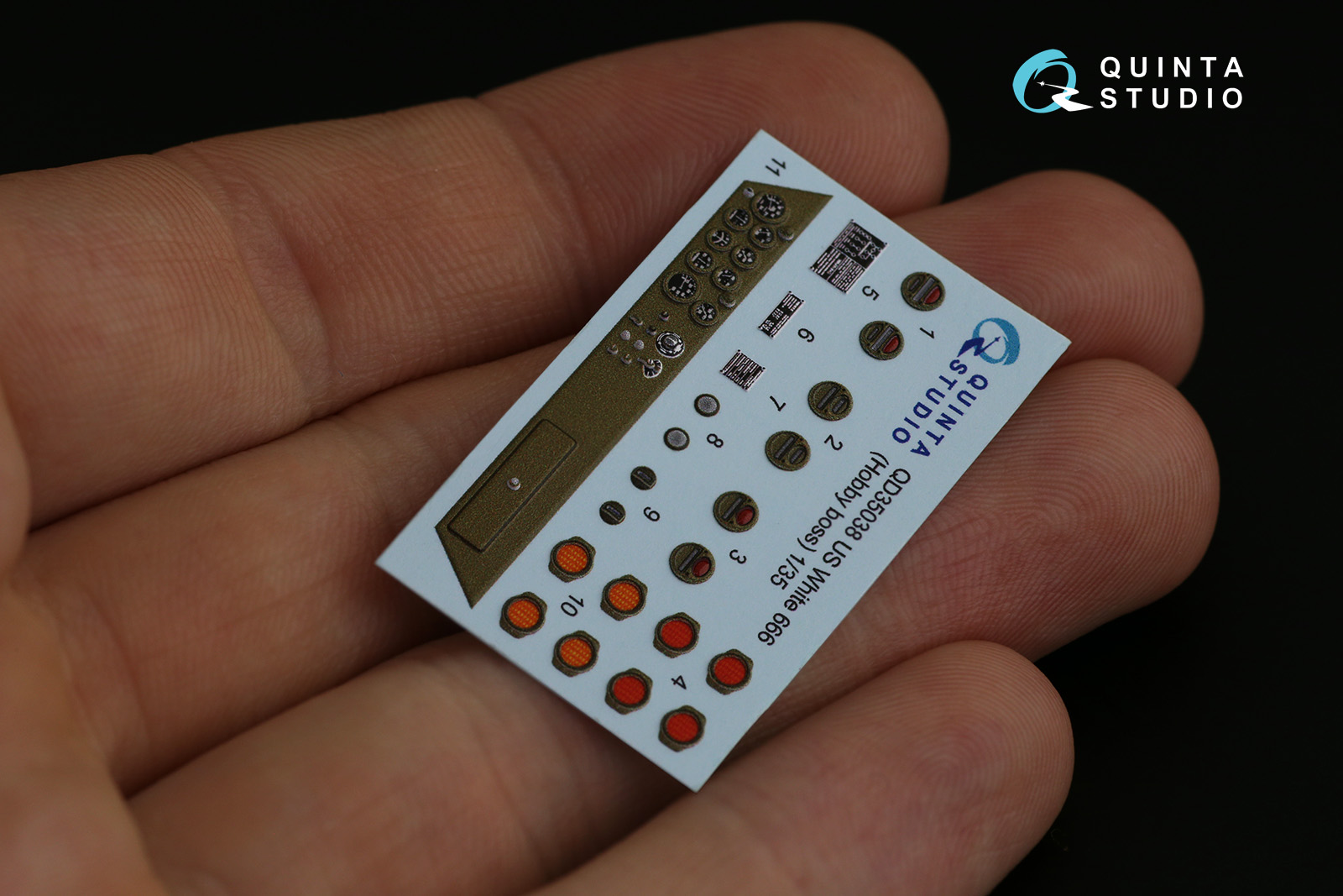 QD35038 3D Декаль интерьера кабины US White 666 (Hobby Boss)