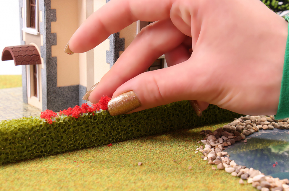 031fl006 Живые изгороди для макета темно-зеленые. 2 шт. (10x20мм.)