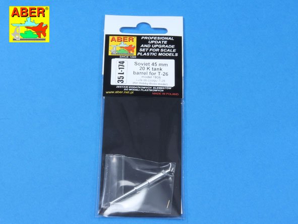 ABR-35-L-174  Дополнения для  Soviet 45 mm 20 K tank barrel fot T-26 (model 1935) для Hobby-Boss 1/35 ABR-35-L-174  Дополнения для  Soviet 45 mm 20 K tank barrel fot T-26 (model 1935) для Hobby-Boss 1/35
