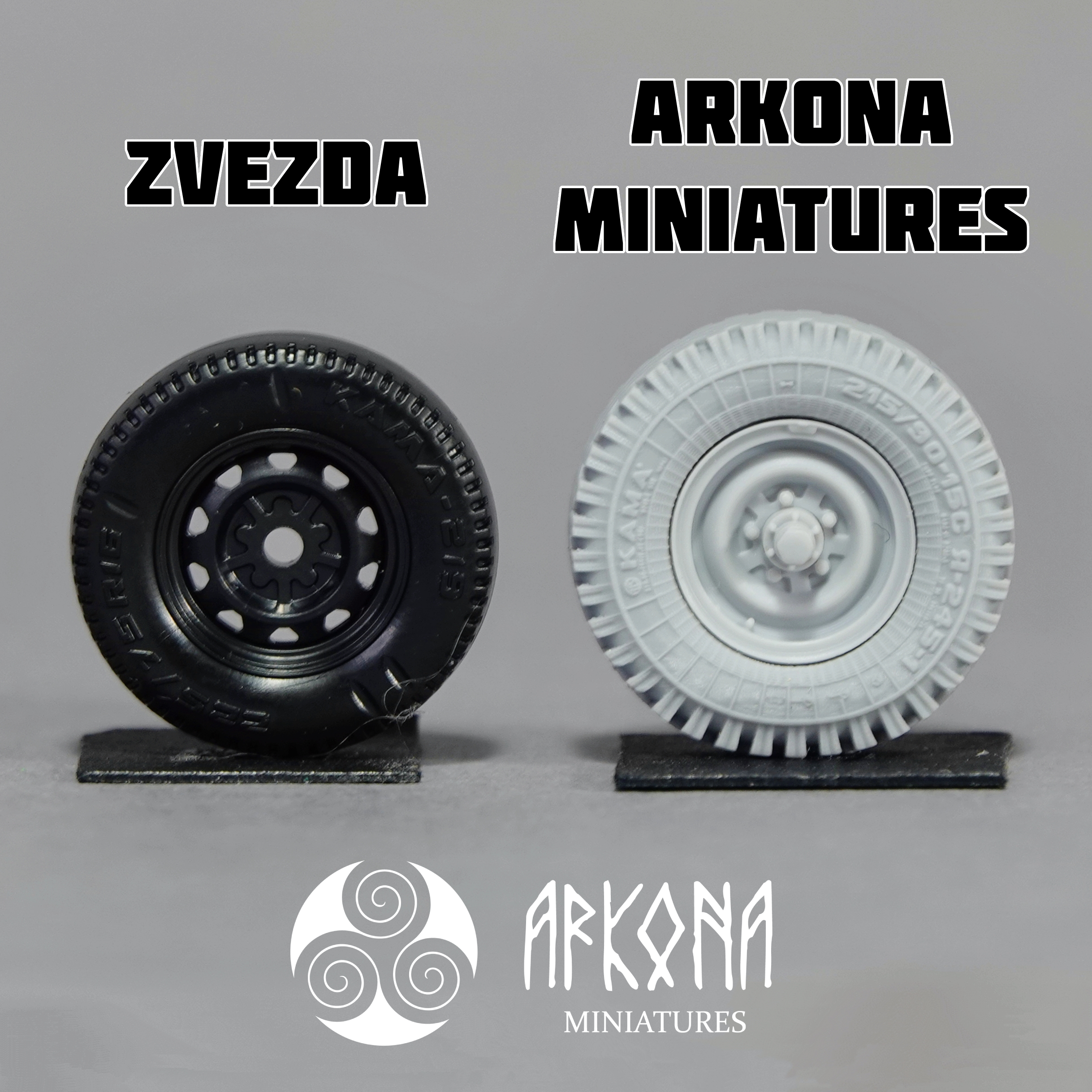 AMB43001 Набор колес под нагрузкой (4+1) Я-245-1 quot;КАМАquot; для моделей УАЗ-3909 (Звезда)