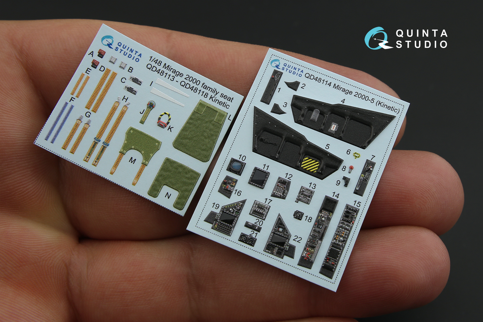 QD48114 3D Декаль интерьера кабины Mirage 2000-5 (для модели Kinetic)