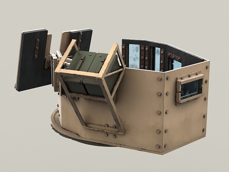 LRE35292 Шестиугольная бронированная башня с боковым сварным кронштейном для боеприпасов  LRE35292 Шестиугольная бронированная башня с боковым сварным кронштейном для боеприпасов