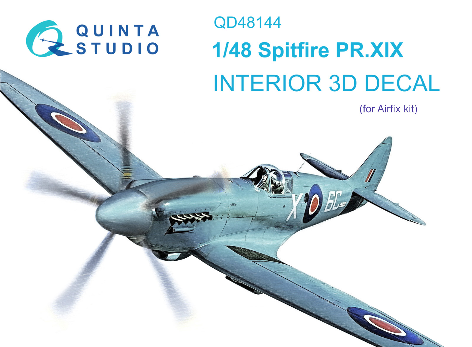 QD48144 3D Декаль интерьера кабины Spitfire PR.XIX (Airfix)