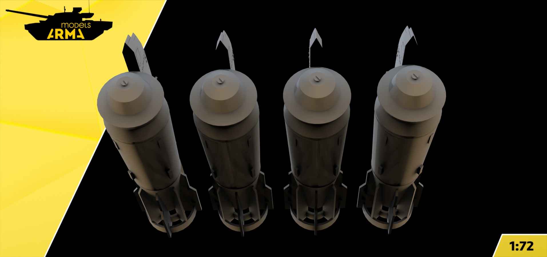 AM72505 Набор ФАБ-1500 для Т-4 «Сотка»  4шт (Не для свободной продажи) Arma Models