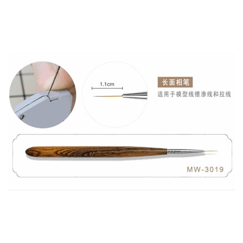 MW-3019 Модель Остроконечная кисть -Длинная (волокно+соболиный волос, шест из сандалового дерева)
