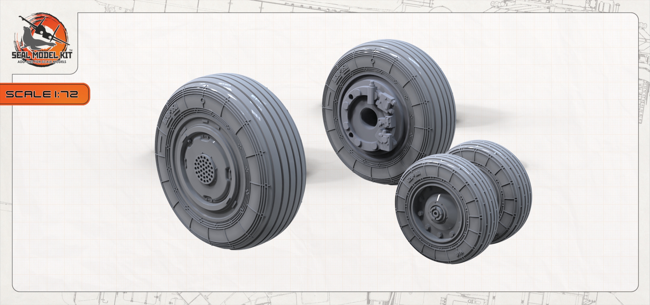 smk72062 Набор детализированных колес для Су-33/Су-35/Су-30 (Не для свободной продажи) Seal Model Kit