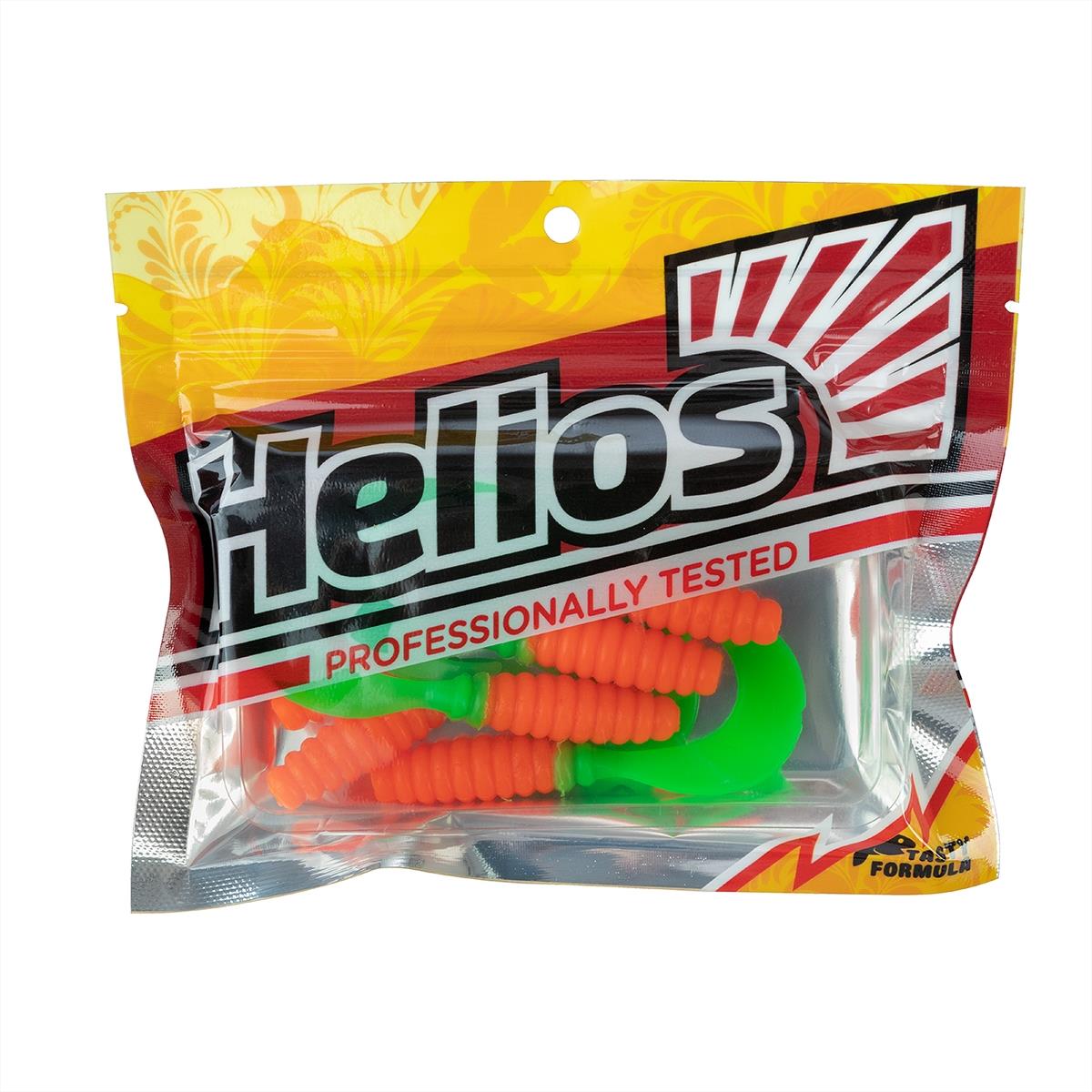 Твистер Credo 2,35"/6,0 см Orange & Green 7шт. (HS-10-025) Helios Твистер Credo 2,35"/6,0 см Orange & Green 7шт. (HS-10-025) Helios