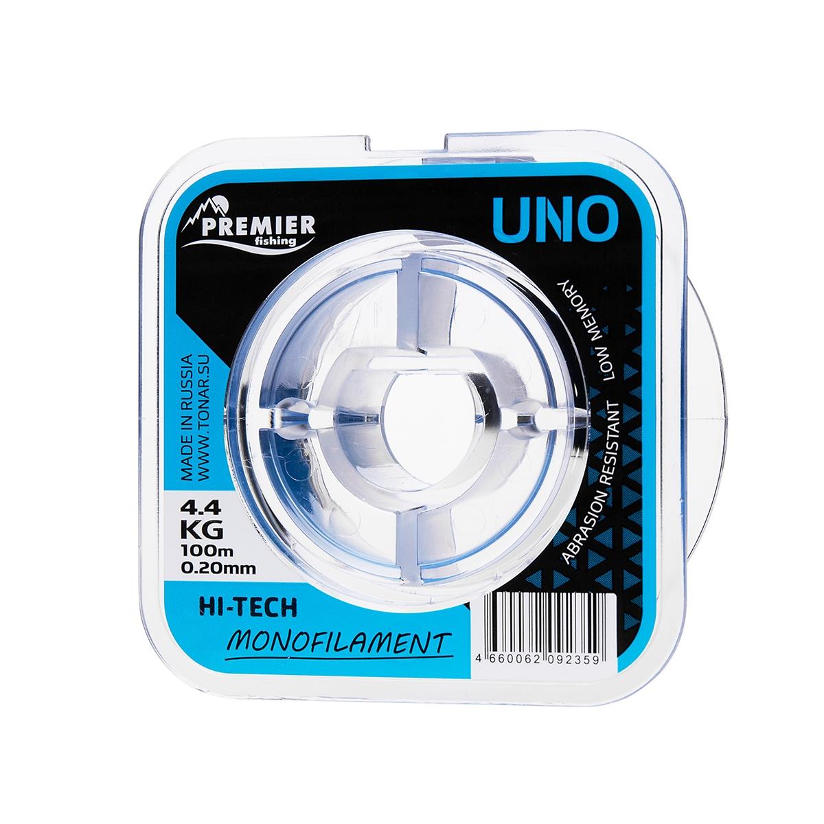 Леска UNO 0,20mm/100m Blue Nylon (PR-U-B-020-100) Premier Fishing( цена указана за упаковку, в количестве 5шт.)