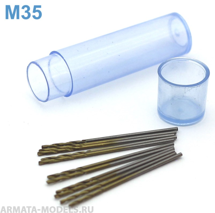 42667J Мини-сверло, HSS M35, титановое покрытие, d 0,9 мм, 10 шт.