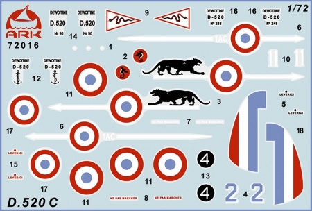 72016 Французский истребитель Девуатин 520 ARK model