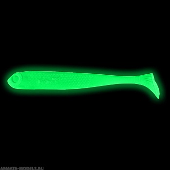 Виброхвост несъедоб. Jumbo 4,95''/12.5 см Phosphorus 100шт. (HS-7-041-N) Helios( цена указана за упаковку, в количестве 100шт.)