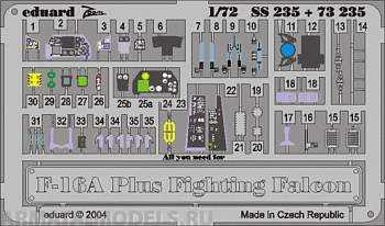 SS235 Фототравление  F-16А Fighting Falcon Plus For Hasegawa Kit