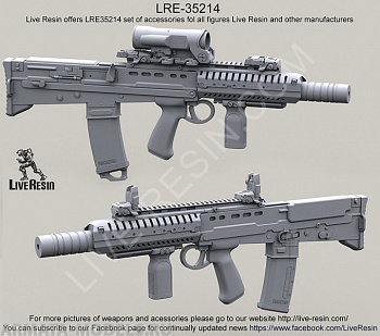 LRE35214 Штурмовая винтовка английского спецназа САС L85A2 SAS CQB с прицелом Elcan Specter OS 4x и глушителем