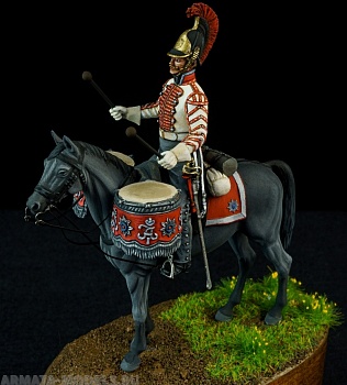 CHM-54281. Литаврщик гвардейских кирасирских полков, Россия 1812-14 гг. 54 мм. Материал - смола.