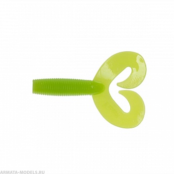 Твистер несъедоб. Credo Double Tail 2,95''/7,5 см Lime 100шт. (HS-12-008-N) Helios( цена указана за упаковку, в количестве 100шт.)