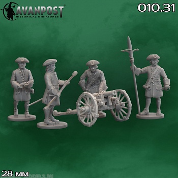 010.31АП 3-фунтовая пушка с расчётом (1708-1721)