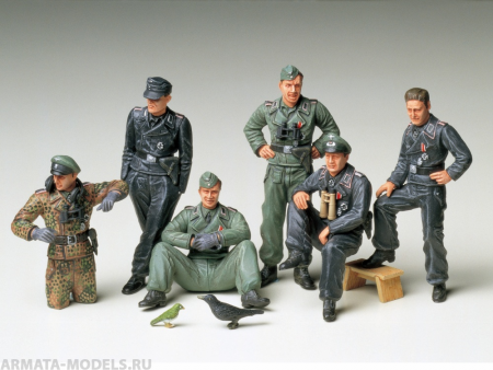 Набор фигурок 35201 Немецкий танковый экипаж на отдыхе 6 фигур Tamiya